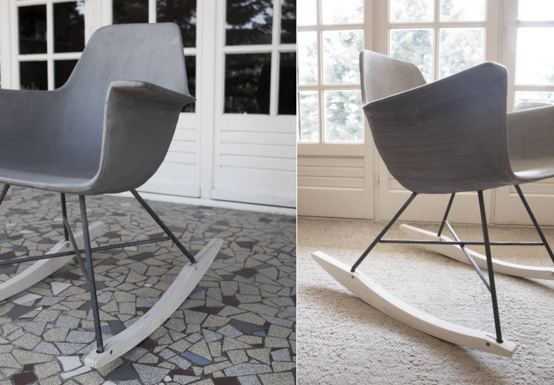 Hauteville Concrete Rocking Chair by Lyon Béton