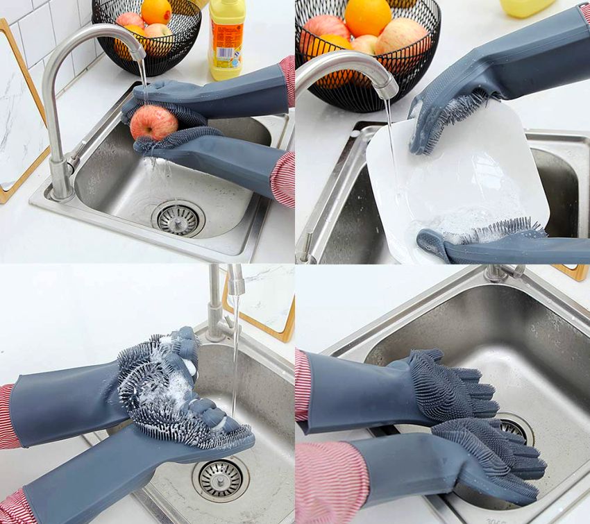 Dishwashing Scrubber Gloves for Washing Dishes