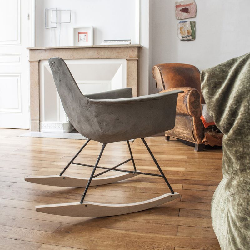 Hauteville Concrete Rocking Chair by Lyon Béton