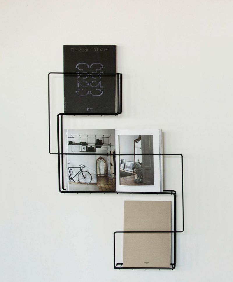 Wire magazine shelf by Anna-Maria Nilsson