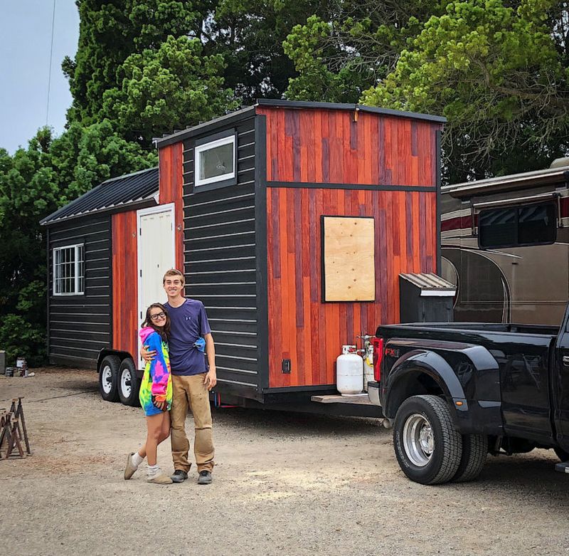 Young Couple builds Tiny house to Afford College 