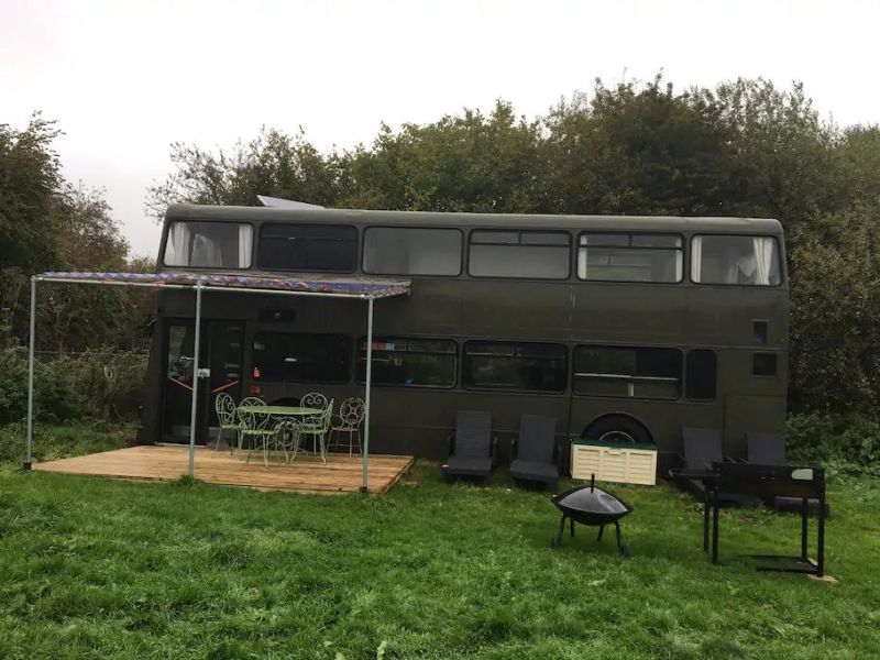 Bertie Double-Decker Bus Home in Sturminster Marshall Village, England