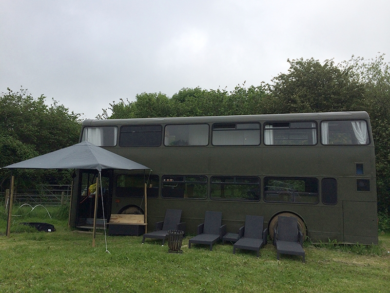 Bertie Double-Decker Bus Home in Sturminster Marshall Village, England