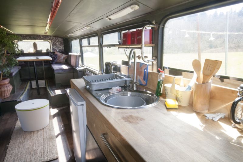 Bertie Double-Decker Bus Home in Sturminster Marshall Village, England
