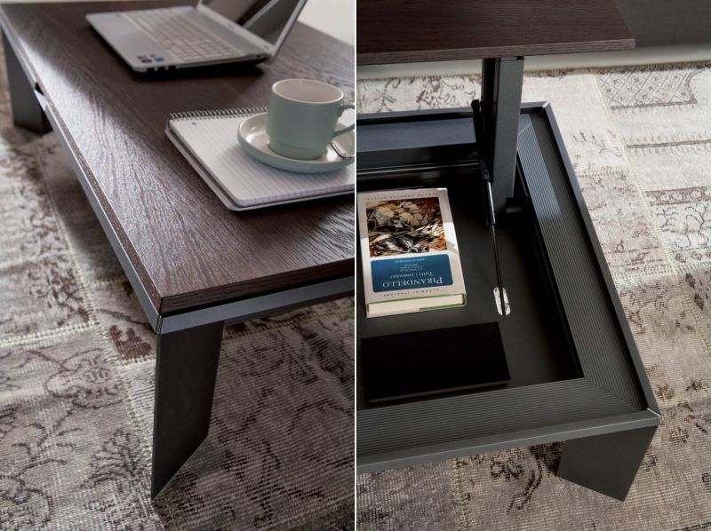 Ozzio Italia’s Metrino Height-Adjustable Coffee Table