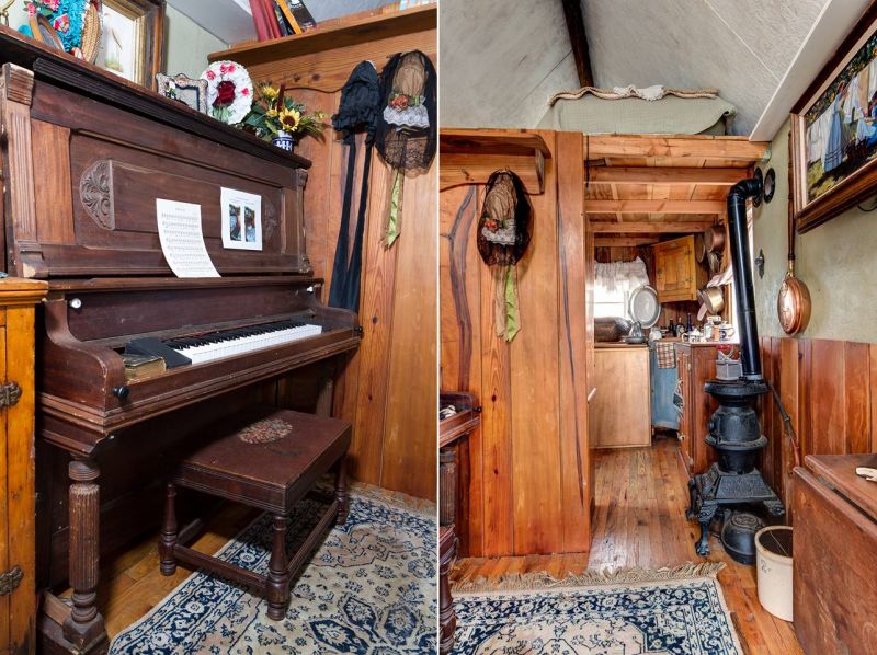 Shorty Robbins’ Victorian-Style Tiny House with Piano that Turns into a Bed