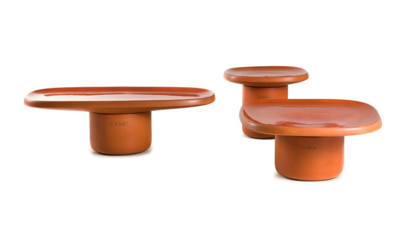 Simone Bonnan Designs Obon Terracotta Tables for Moooi