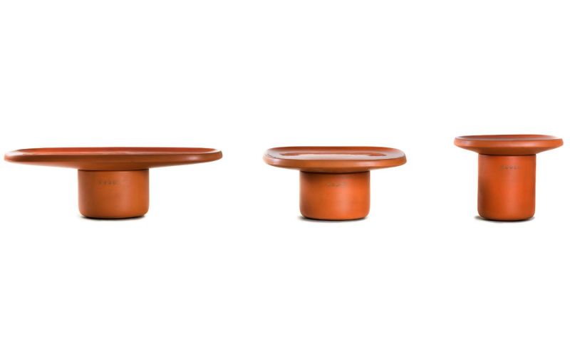 Simone Bonnan Designs Obon Terracotta Tables for Moooi