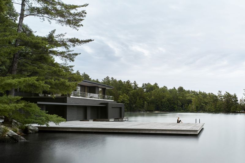 Two-Story Boathouse in Tobin Island by Akb Architects