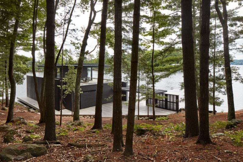 Two-Story Boathouse in Tobin Island by Akb Architects