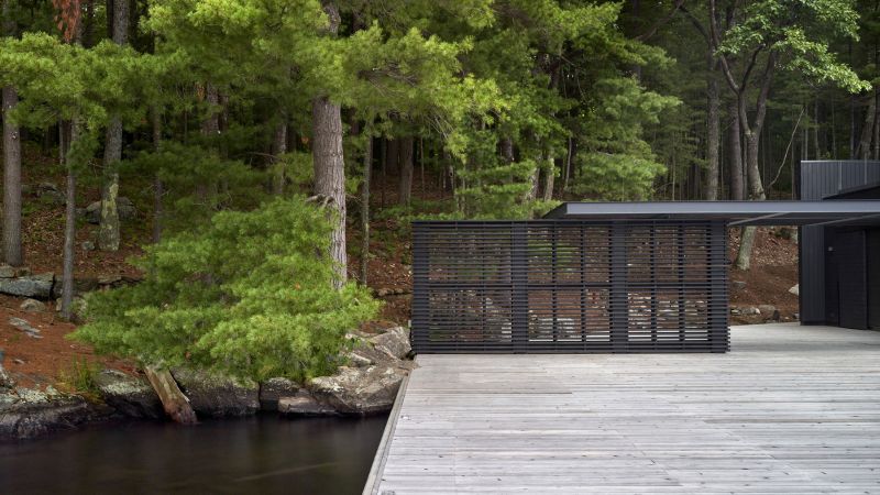 Two-Story Boathouse in Tobin Island by Akb Architects