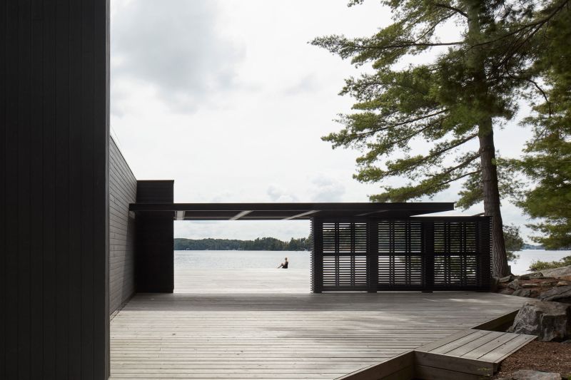 Two-Story Boathouse in Tobin Island by Akb Architects