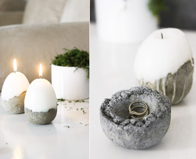 Adorable DIY Concrete Easter Candle by Lily Ardor