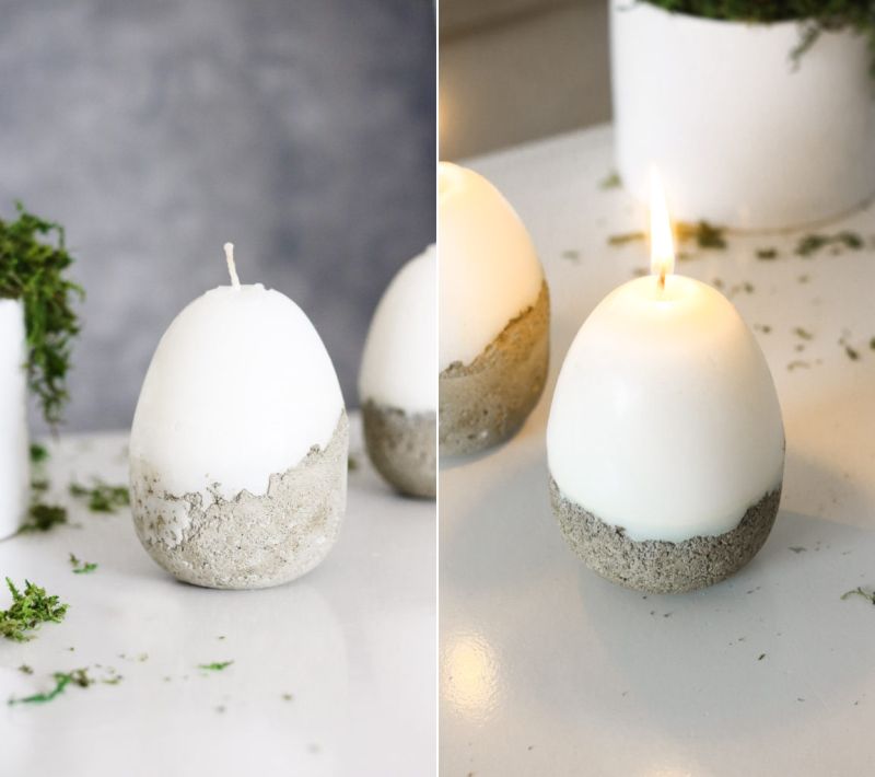 Adorable DIY Concrete Easter Candle by Lily Ardor