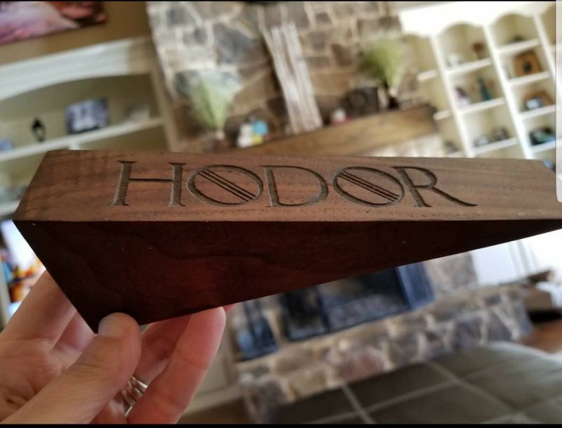 Hodor-Inspired Doorstop by Naked Wooden Works