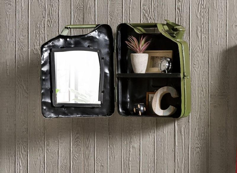 Industrial Style Bathroom Cabinet Made from Metal Jerry Can from WWII 