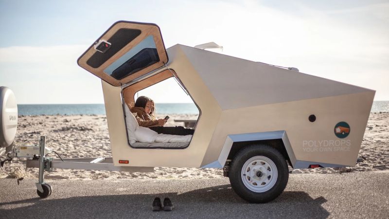 Polydrop Teardrop Trailer Features Unique Angular Design 