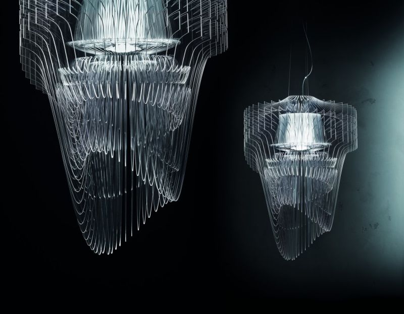 Aria transparent chandelier by Zaha Hadid Design