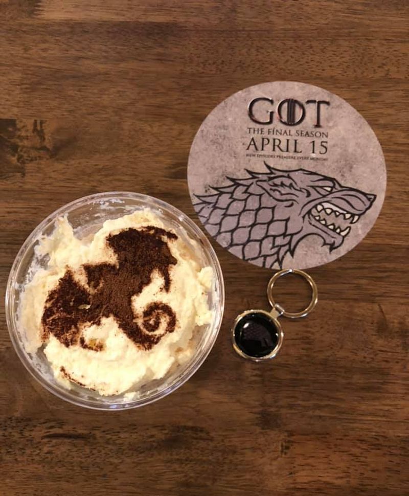 Game of Thrones-themed latte 