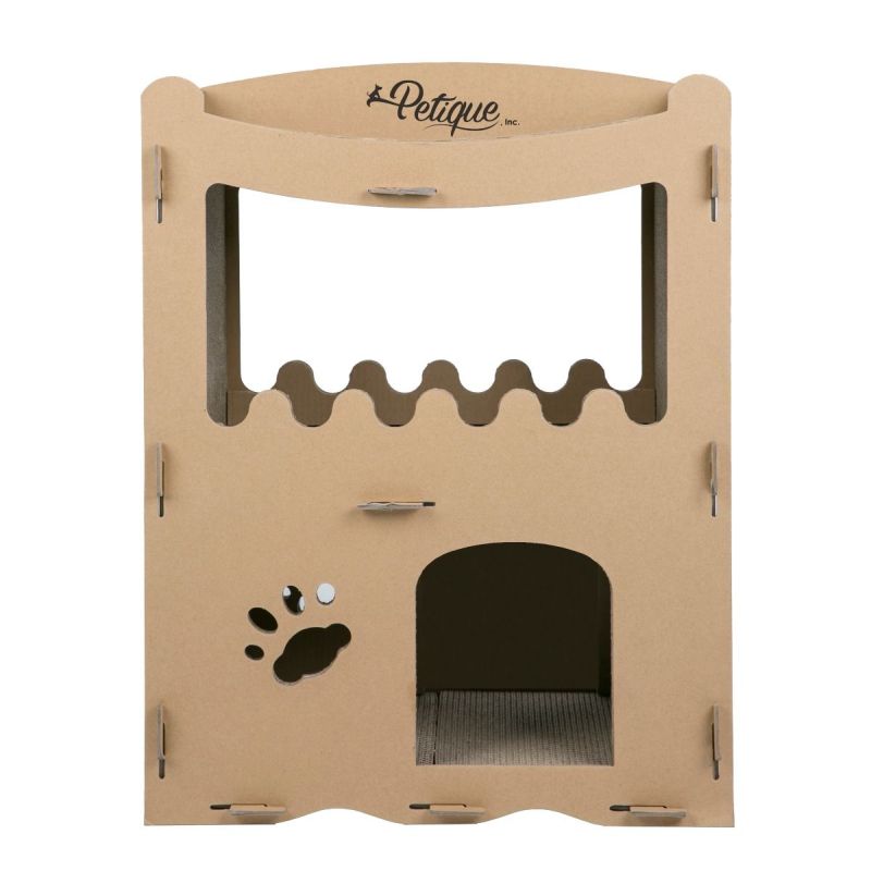 Petique’s Cat Penthouse with Multiple Scratch Pads and Lounging Roof