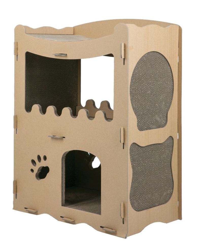 Petique’s Cat Penthouse with Multiple Scratch Pads and Lounging Roof