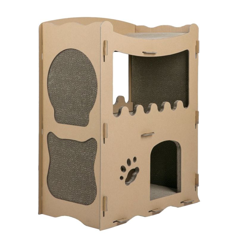 Petique’s Cat Penthouse with Multiple Scratch Pads and Lounging Roof