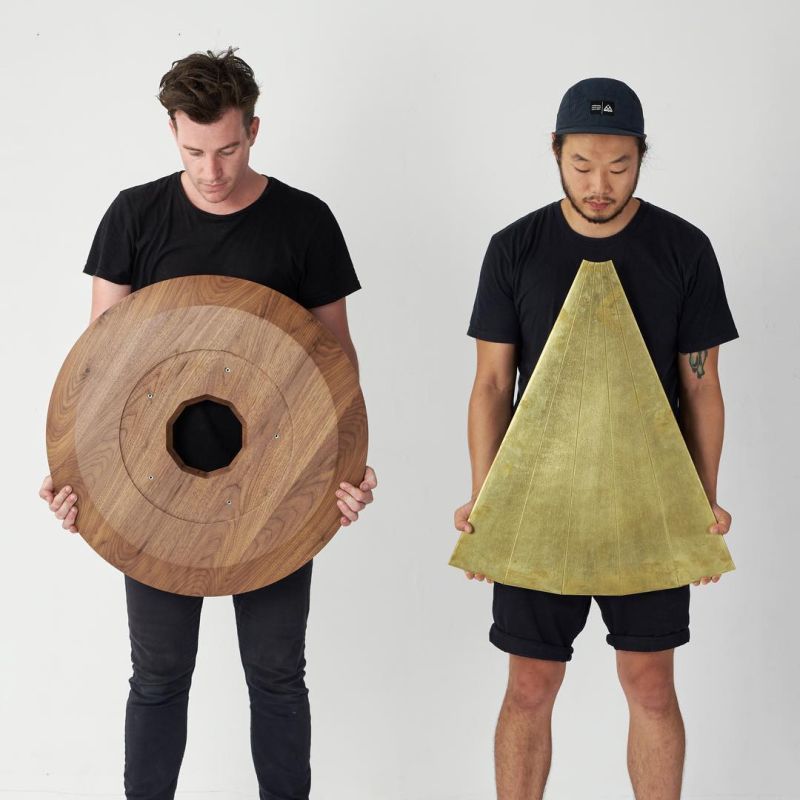 Tom Fereday Designs Wood and Brass Table for Studio Kyss