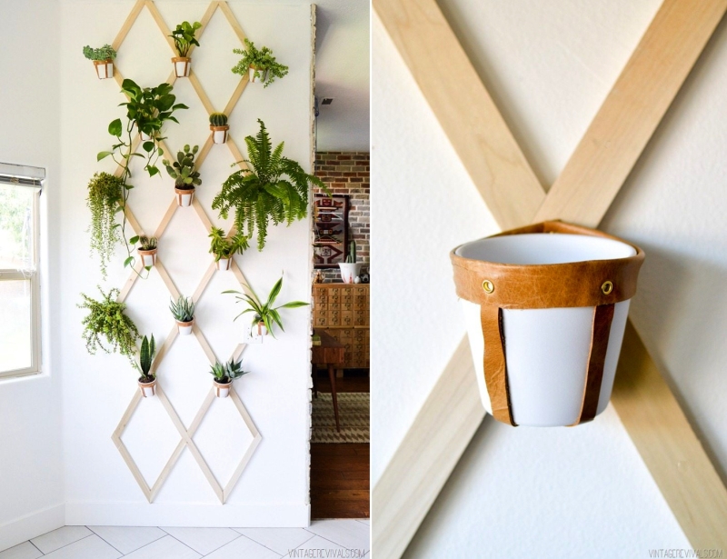 Trellis wall planter - indoor vertical garden