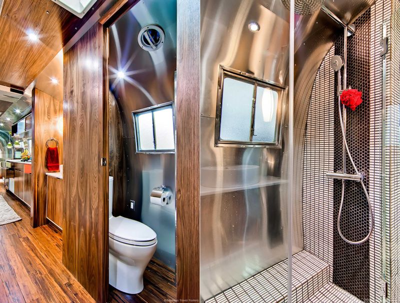 Renovated Vintage Airstream with Mid-Century Modern Interior Design 