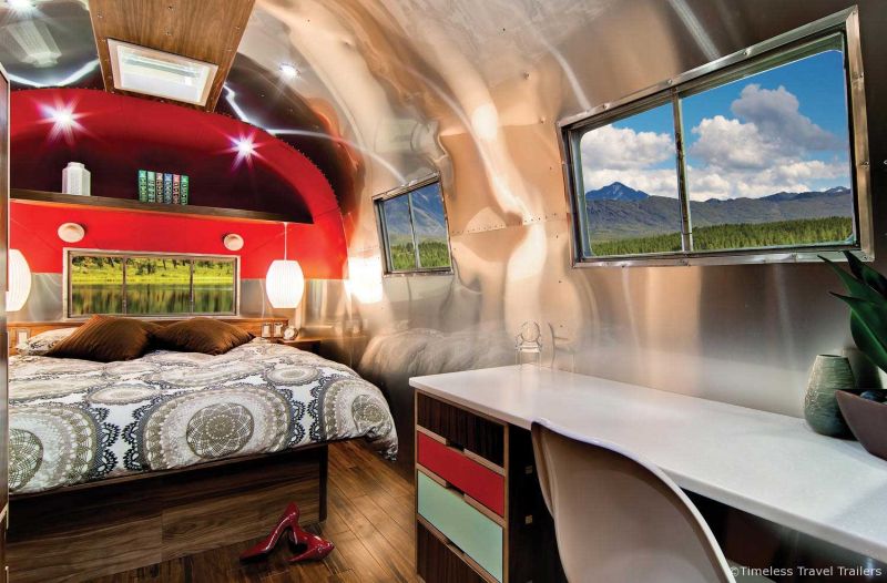 Renovated Vintage Airstream with Mid-Century Modern Interior Design 