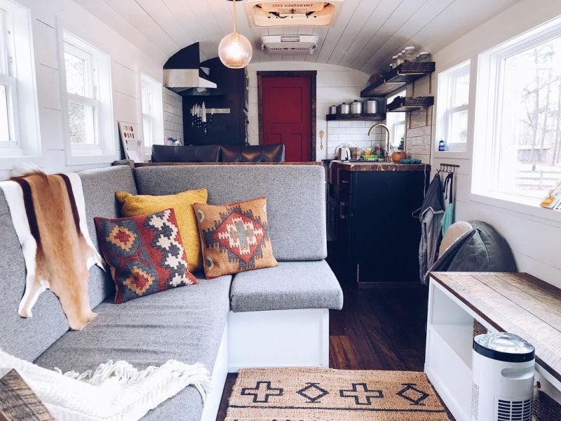 Wind River Tiny Homes Transforms School Bus into Travelling Home for Spencer Family