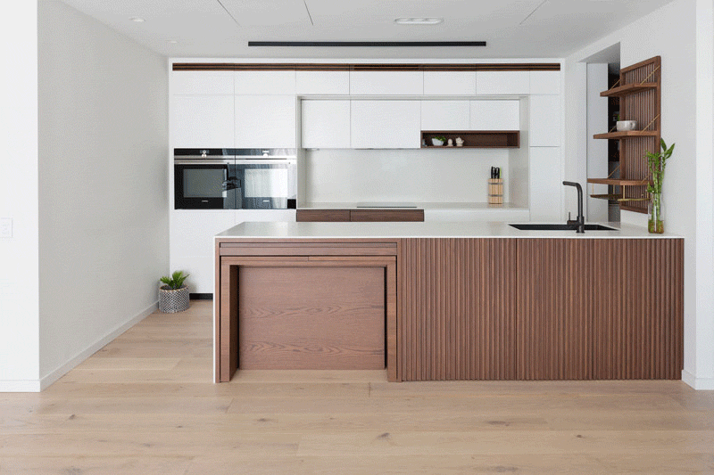 A H Apartment Features Retractable Dining Table Sliding Room Divider A H Apartment In Sydney With Retractable Dining Table Is Thoroughly Inspiring