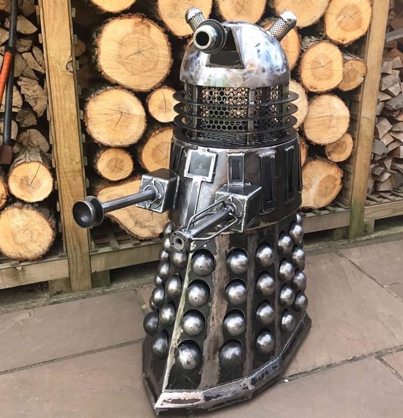 Dalek Wood Burner and BBQ by Burned by Design 