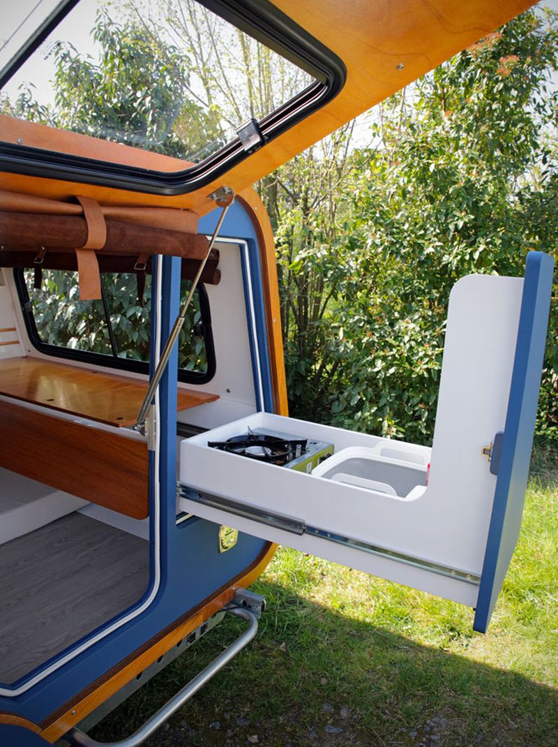 Carapate Teardrop Trailer Has Pull Out Kitchen Can Be Solar