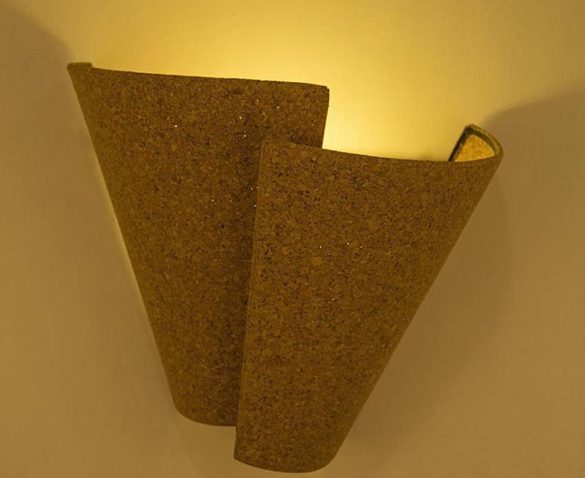 Eco-friendly Cork Wrap Wall Light by Oorjaa 