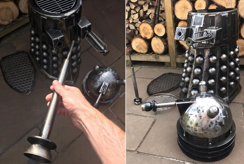 Dalek Wood Burner and BBQ by Burned by Design 