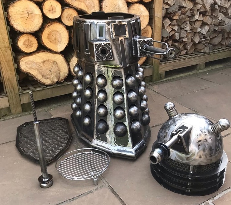 Dalek Wood Burner and BBQ by Burned by Design 