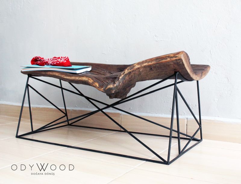 KOVUK Tree Bark Bank & Coffee Table by Odywood