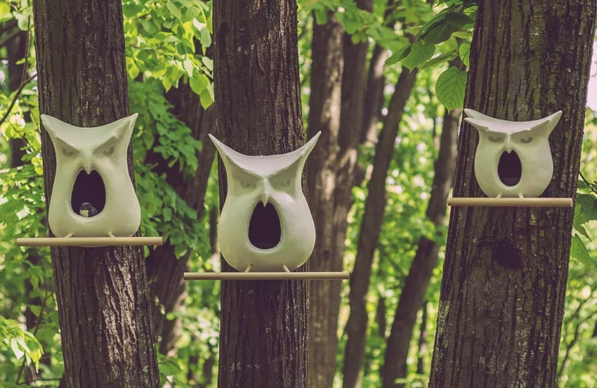 Owl-Shaped Buhaus Birdhouse by Bodgan Moga