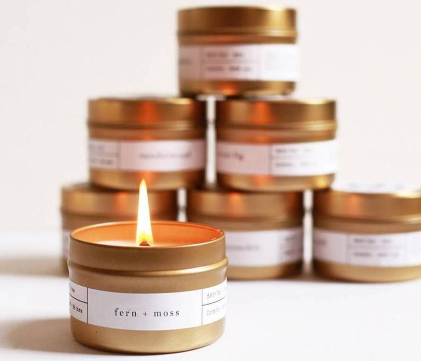 4 Gold Travel Soy Candles