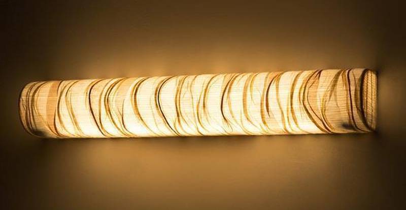 Eco-friendly Tube Cover Curve Woven Wall Lamp by Oorjaa 