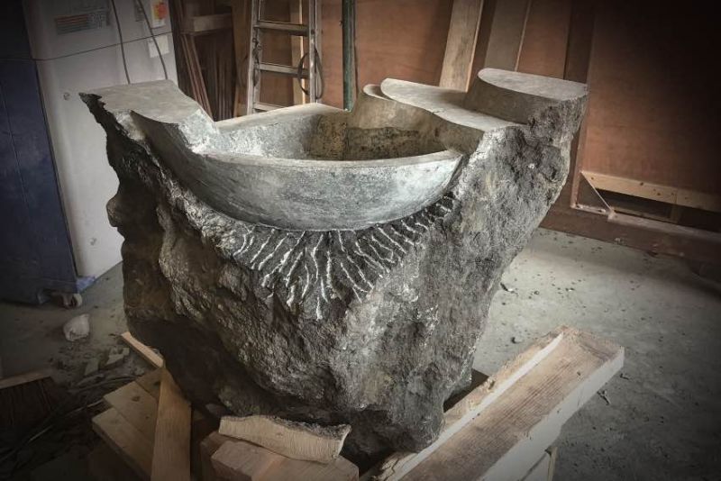 Jan-Carel Koster Creates Natural Stone Washbasin for GUIDERO Holland BV 