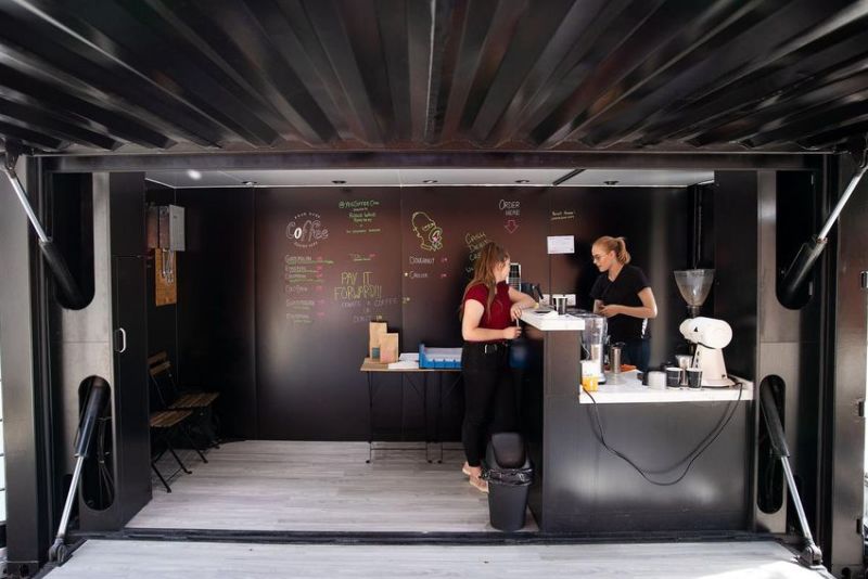 YEG Coffee Can in Edmonton is a Repurposed Shipping Container 