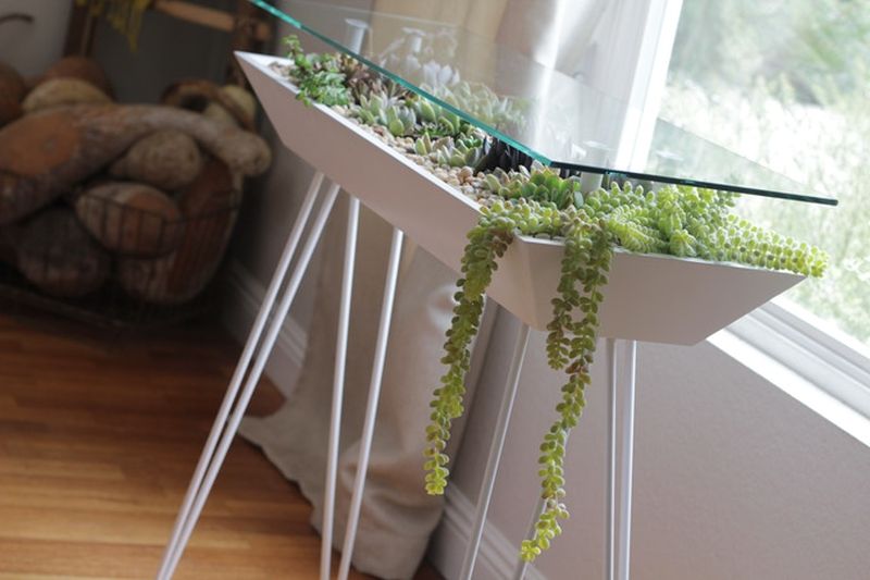 BloomingTables: A Beautiful Table with Built-In Succulent Planter