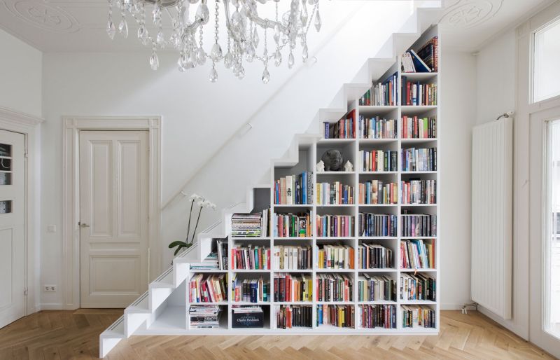 Books under the shelf