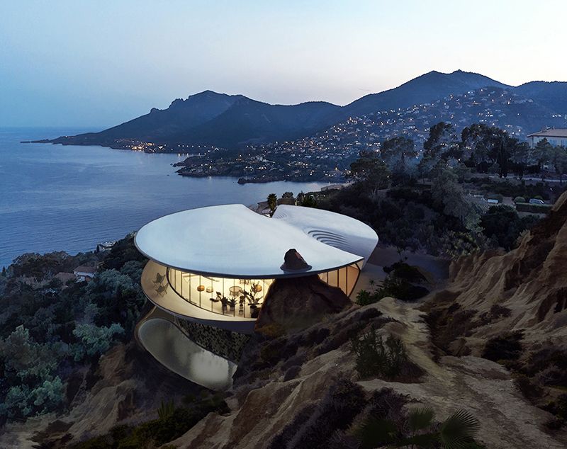 David Tajchman Conceives Futuristic Oceanside Pool House 