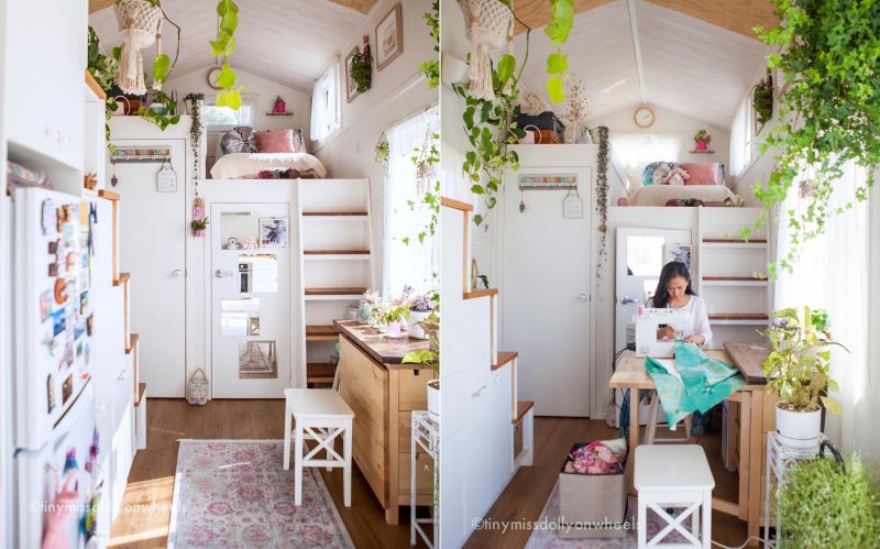 Dolly Rubiano’s Tiny MissDolly on Wheels Features Two Lofts and Walk-in Wardrobe 