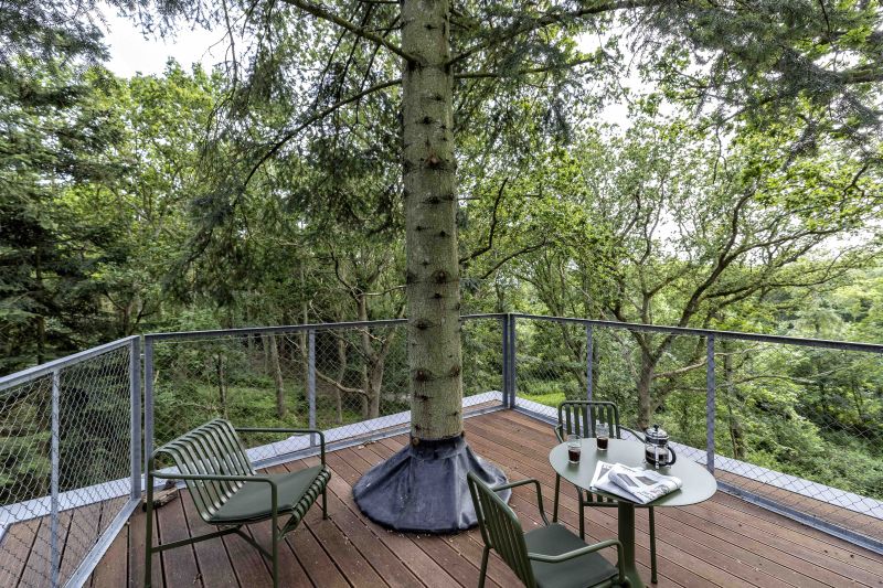 Løvtag Treetop Cabins Near Mariager Fjord in Denmark