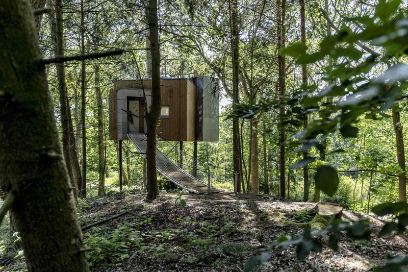 Løvtag Treetop Cabins Near Mariager Fjord in Denmark
