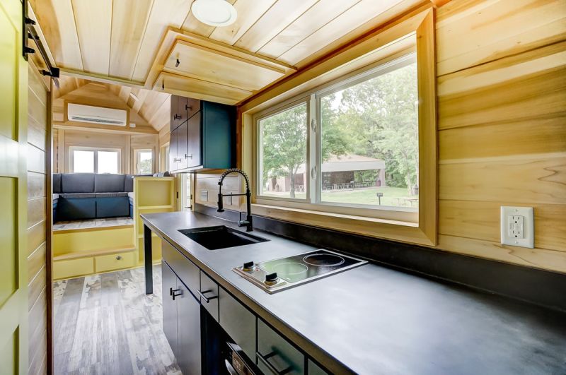 Modern Tiny Living’s Serenity Tiny House Features Office at Back Door